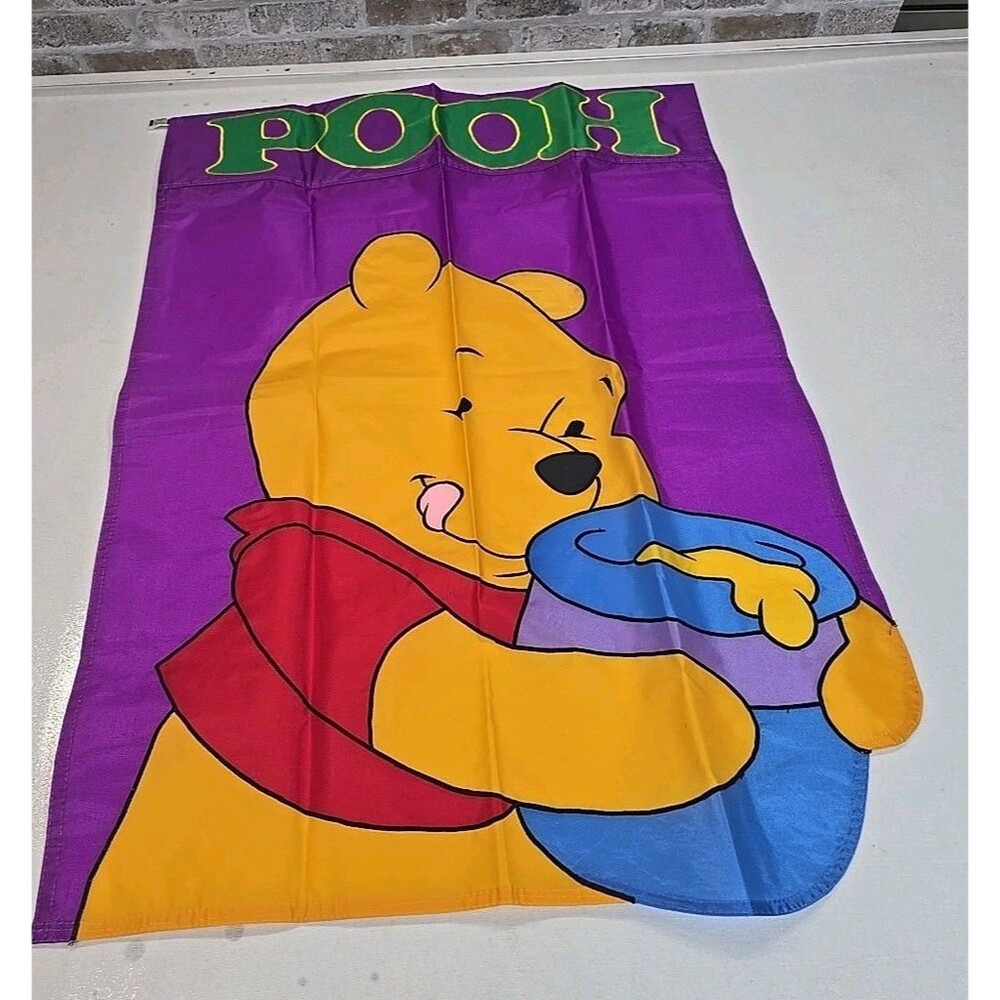 Vintage 1998 Disney Winnie The Pooh Honey POT Outdoor Yard Flag